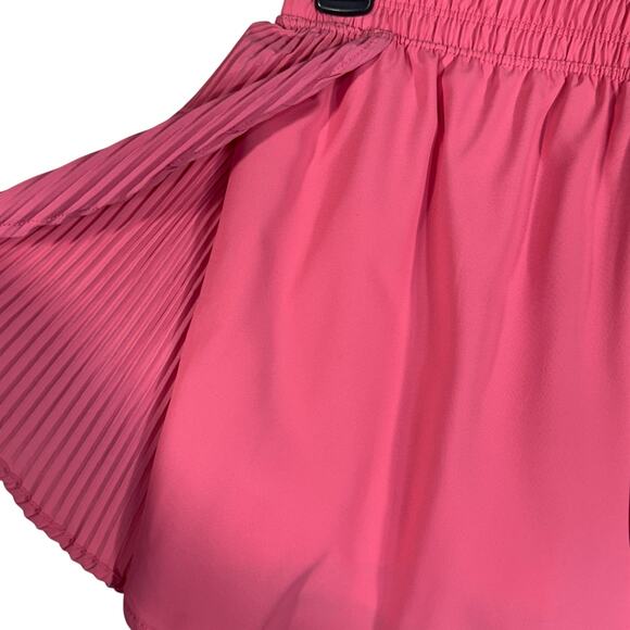 Marika Large Lilian Pleated Shorts Stretch Lined Flyaway Pull-On Pocket Pink New - Picture 3 of 8